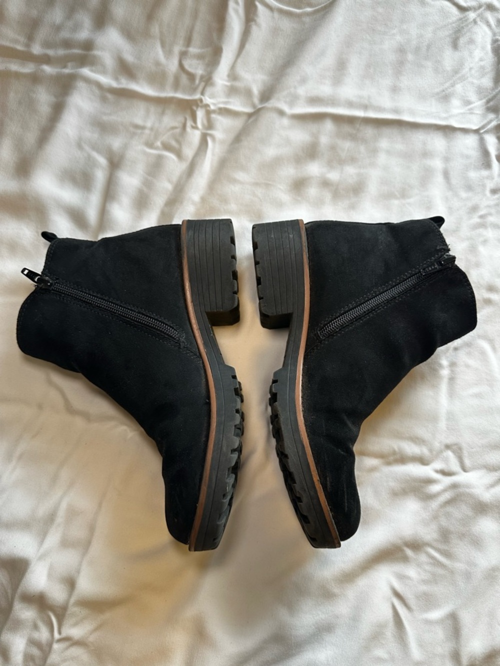 Sun + Stone Black Boots with Brown Welt Trim - Picture 3 of 5
